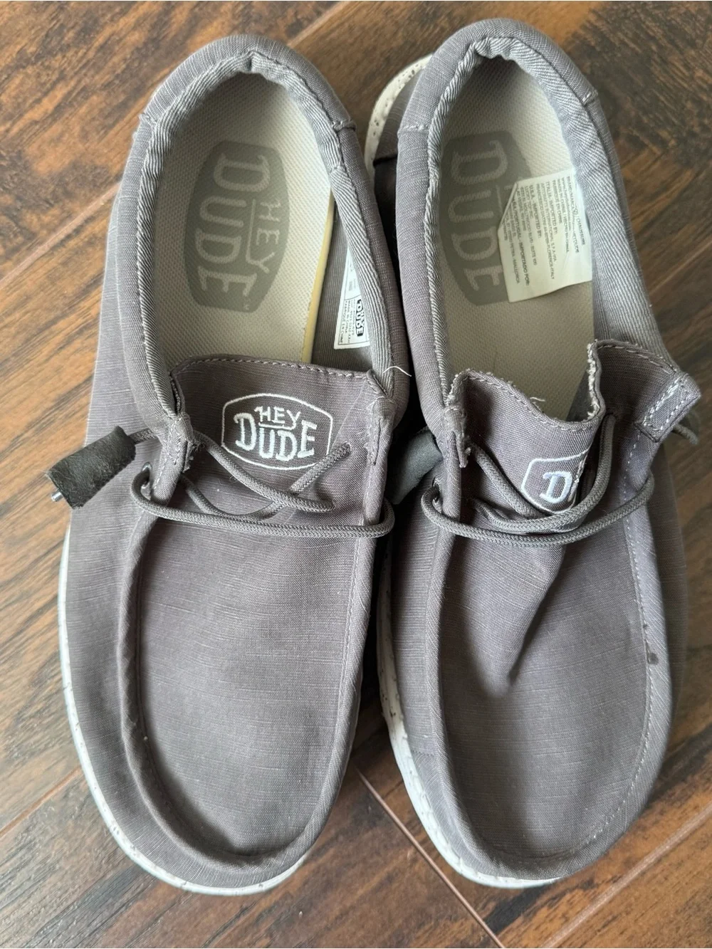 Hey Dude Wally Slub Slip-On Shoes Size 9 Grey